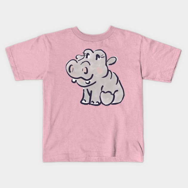 Little Hippo Kids T-Shirt by kktibbs